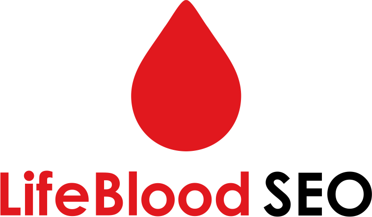 Create a heart-pumping logo for LifeBlood SEO.
