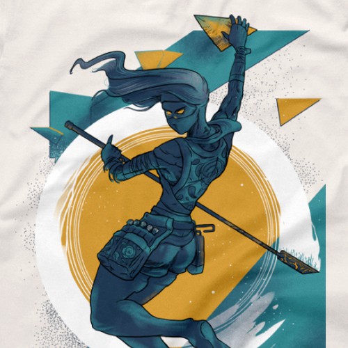 Ninja Climbing Tshirt Design