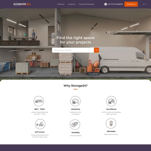 Winning Design of Clean Website Design for Storage 24