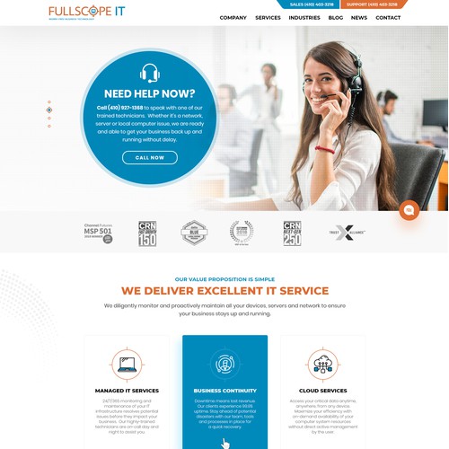 Web page design for Leading IT company