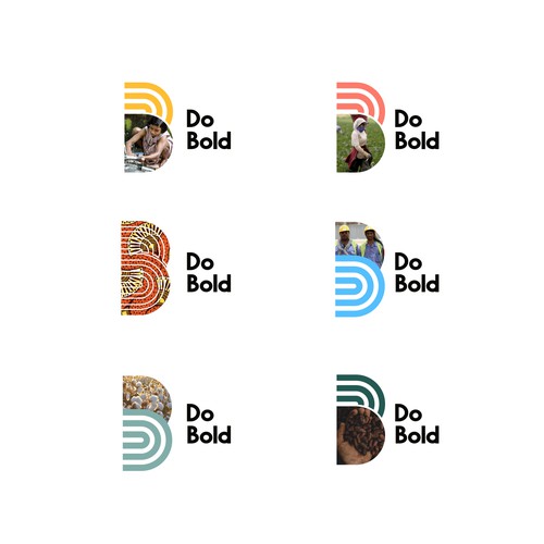 B or BD rainbow concept logo