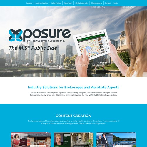 Web design for a realty mutimedia app