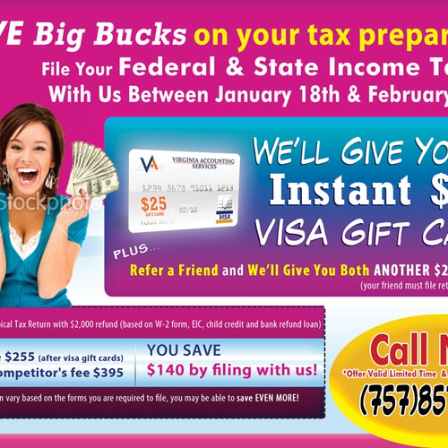 Post Card design for Tax Returns