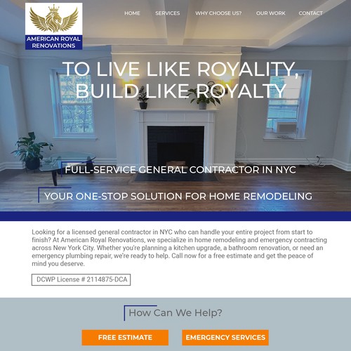 Web design for a New York building and remodeling company