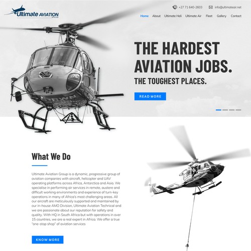 Website design for Aviation Company