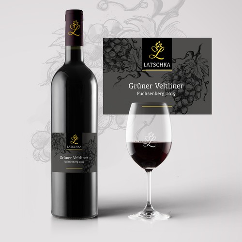 concept for a dark wine label