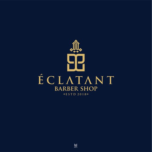 Elegant & Luxury Logo ÉCLATANT BARBER SHOP