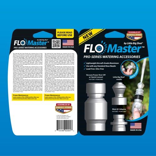 Packaging design for hot new FLO-MASTER watering accessory!