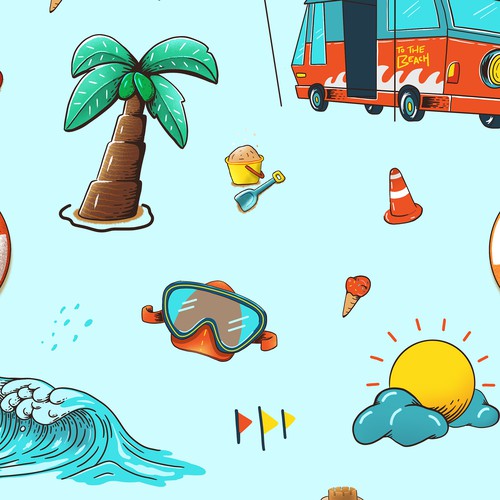 Pattern design beach / summer theme