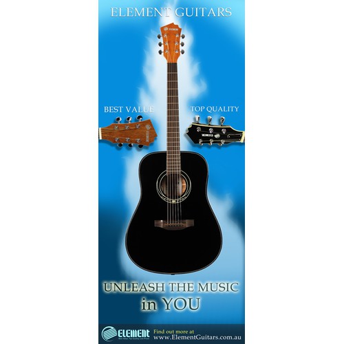 Create a capturing stand-up banner for Element Guitars