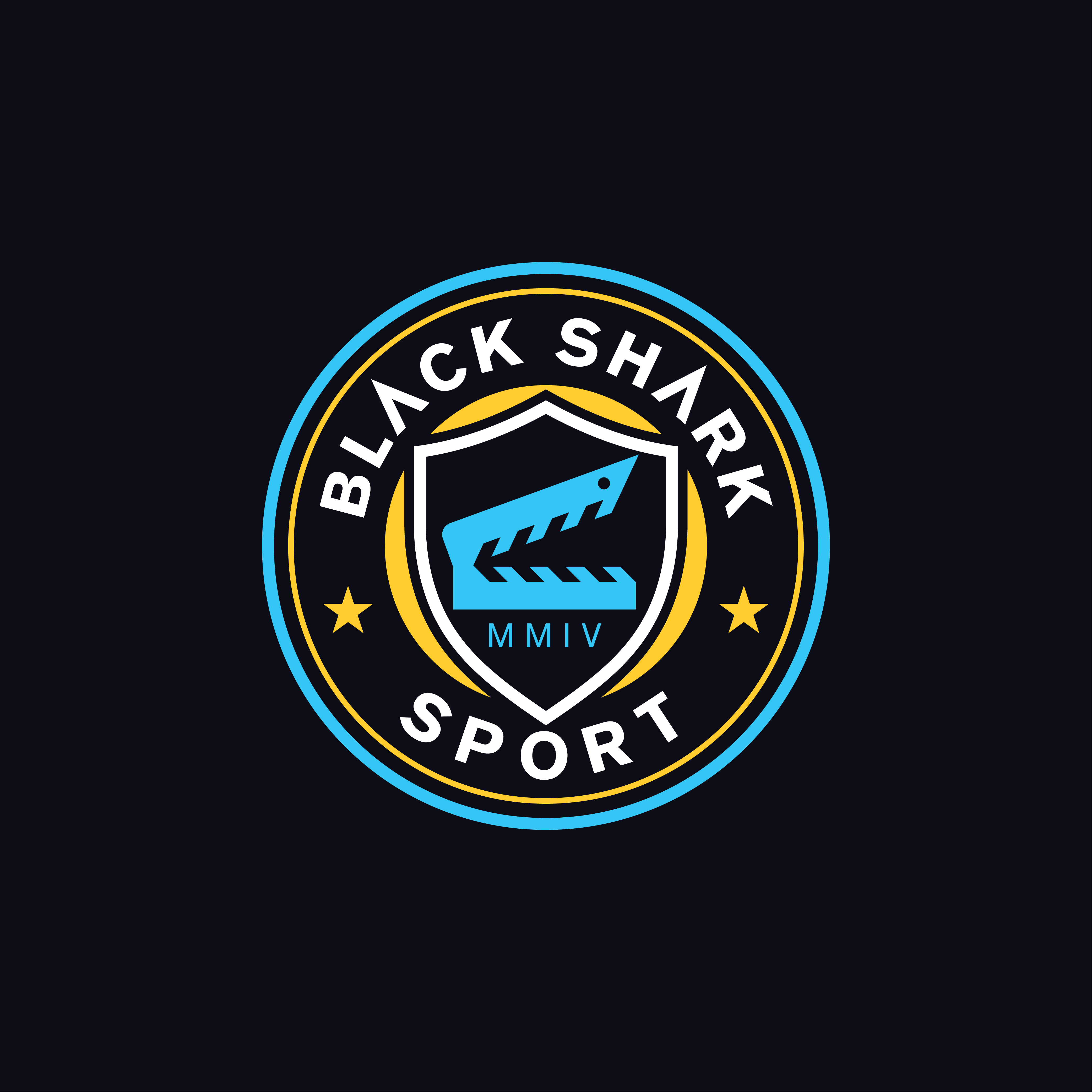 Create a crest style logo for Black Shark Media