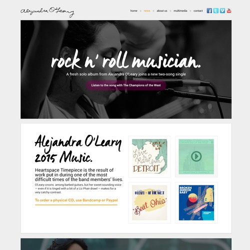 rock n' roll music website for a rock n' roll girl