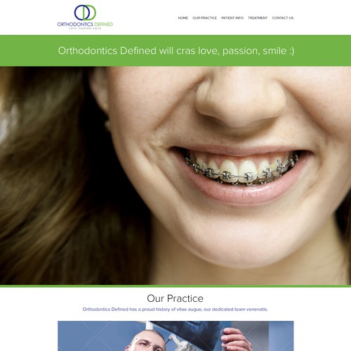 Create the next website design for Orthodontics Defined