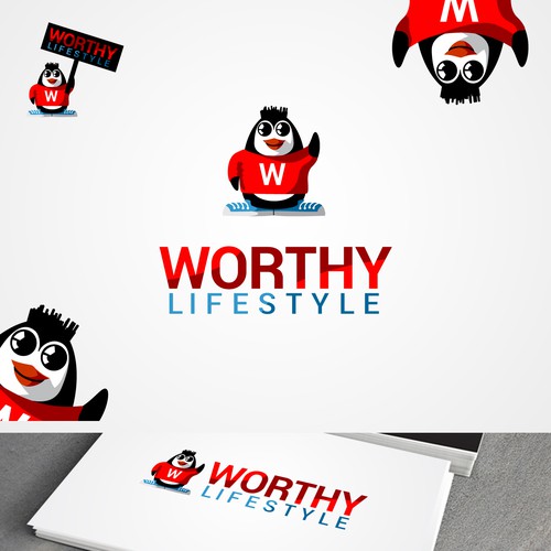 Winning mascot and logo design for "Worthy Lifestyle" in Long Island New York