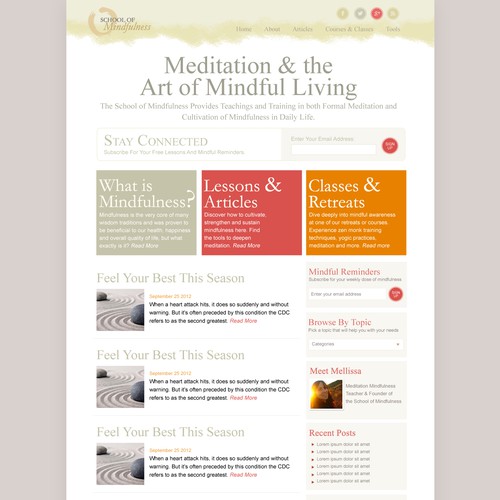 'The School Of Mindfulness' Website Design Project