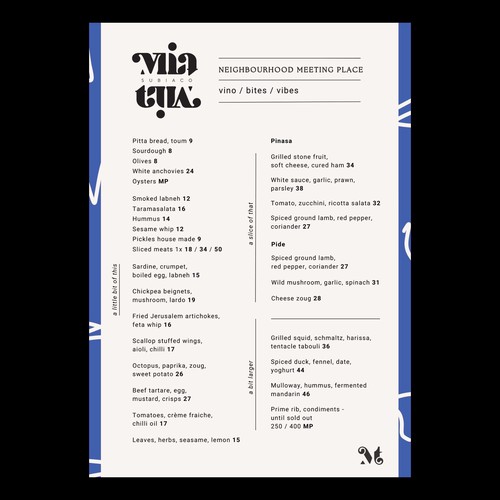 Menu design contest entry