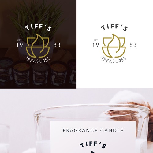 Candle and treasure luxury logo