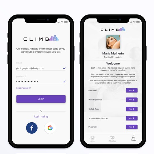 Climb Jobs - App Design