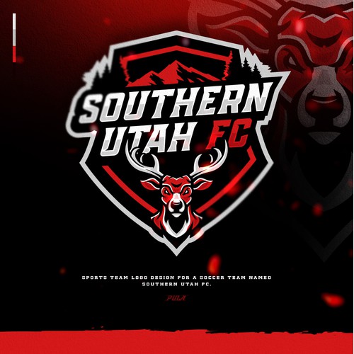 Logo design for a soccer team named Southern Utah FC.