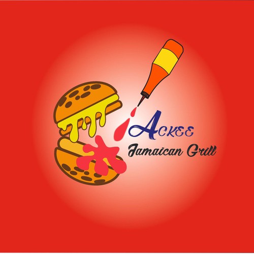 logo concept for fast food rest. ACKEE Famaican Grill