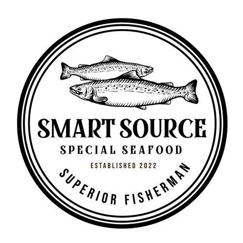  Salmon fish provider logo design