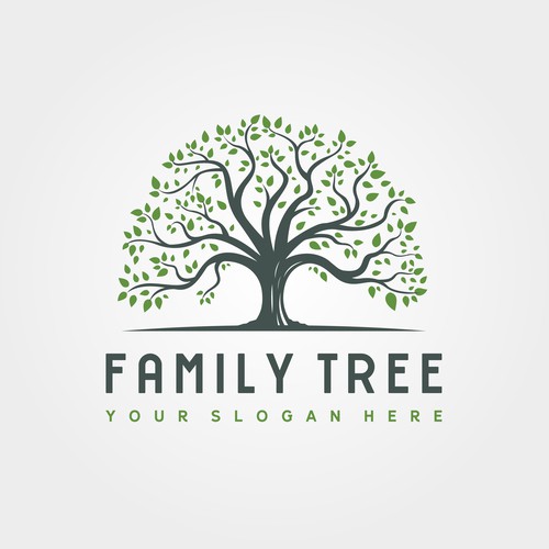 vintage oak tree logo design