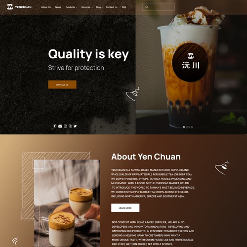 beverage website design