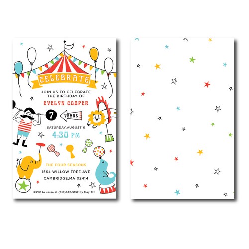Circus,birthday invitation card