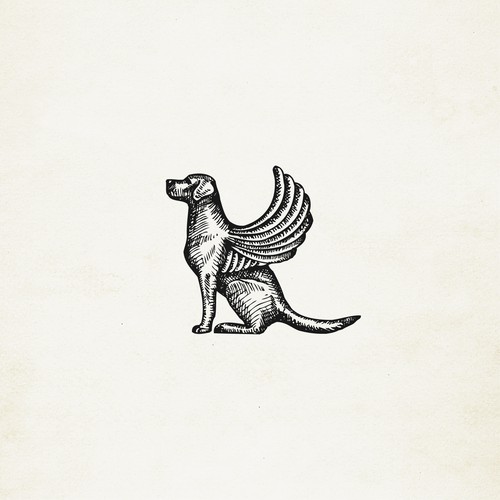 Dog of Venice (winged dog) illustration/icon
