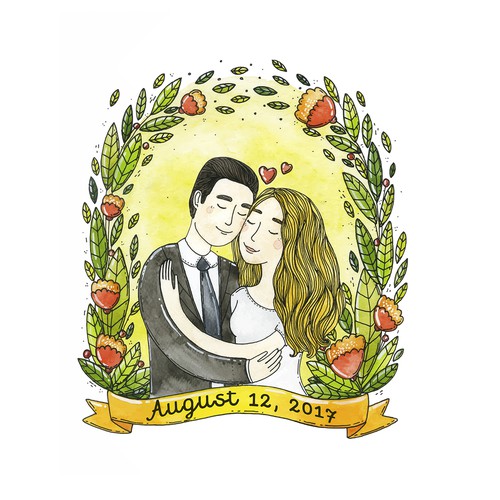 wedding couple illustration 