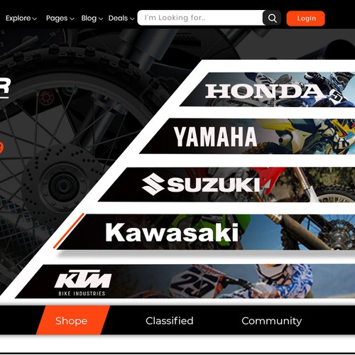 website header and slider