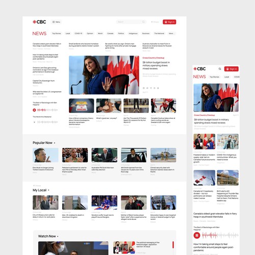 CBC NEWS | Website Redesign