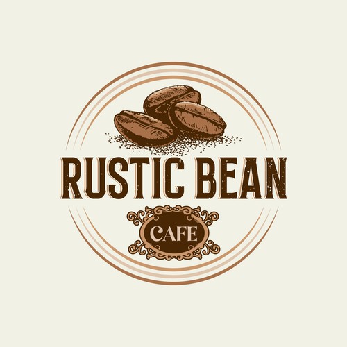 A Logo design for "Rustic Bean Cafe"