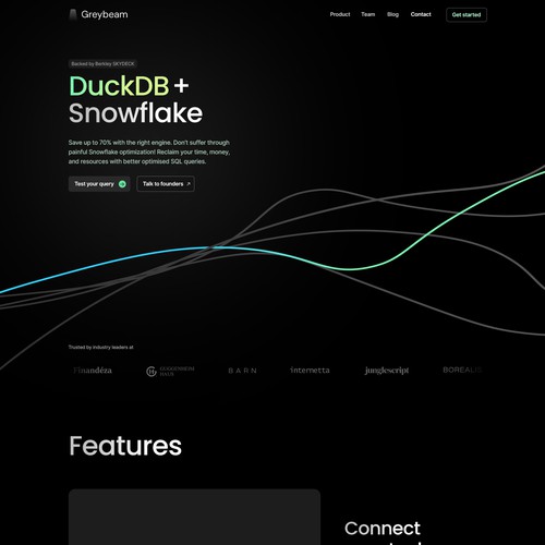 Dark black minimalist website design for SaaS product