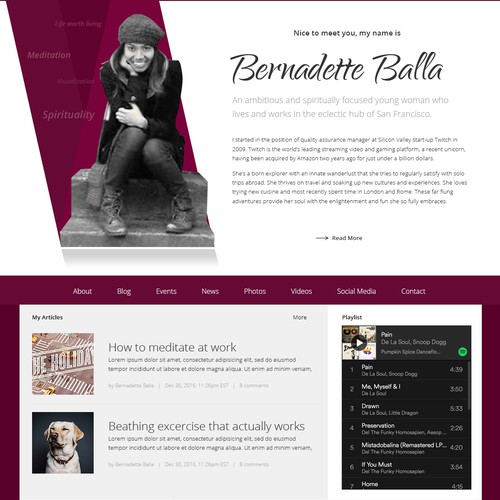 Personal website for Bernadette Balla