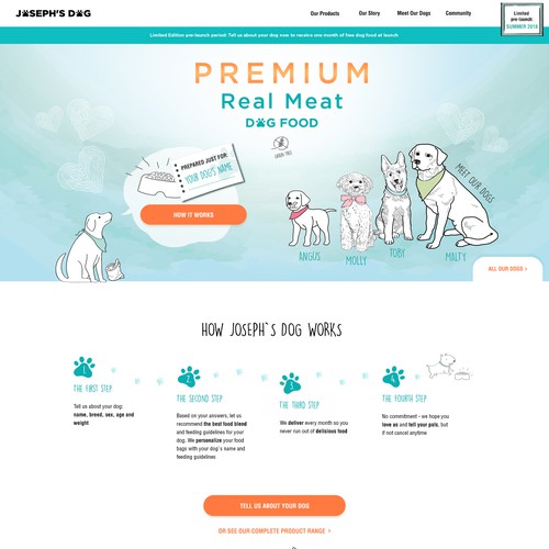 Design a friendly Dog food website