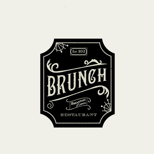 Vintage style logo for a brunch restaurant