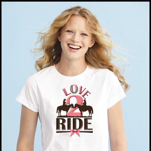 Love 2 Ride T-shirt for girls/women who love horseback riding