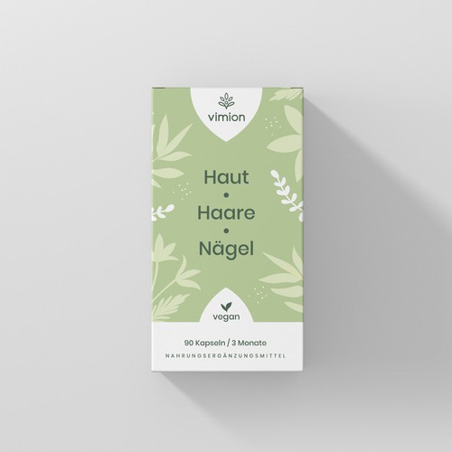 Packaging design for a German brand of high-quality food supplements