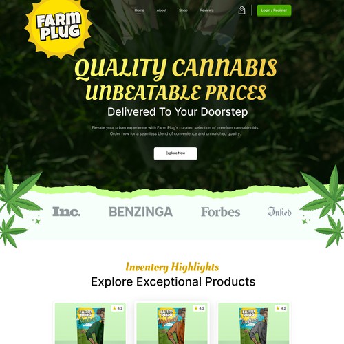 Quality Cannabis Homepage Design