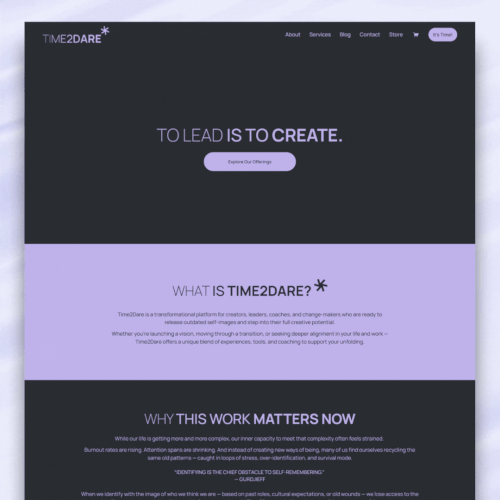 Startup Website for Time2Dare