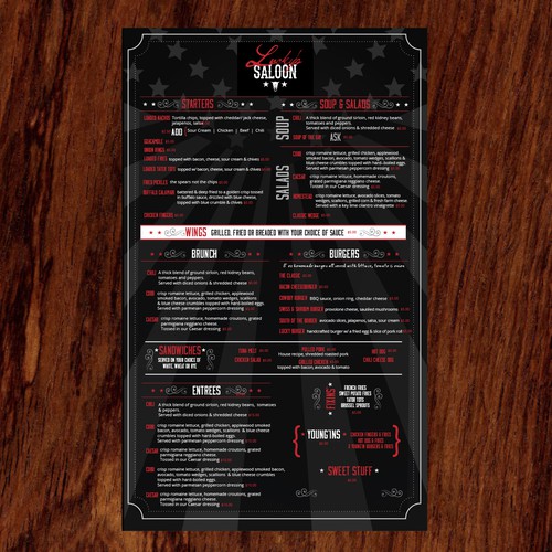 Menu for a restaurant 