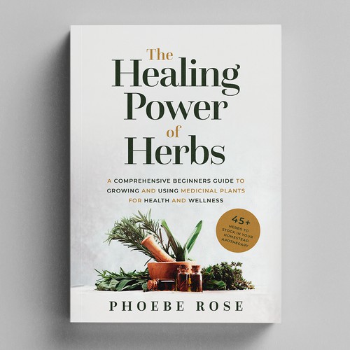 The Healing Power of Herbs Book Cover Design Concept