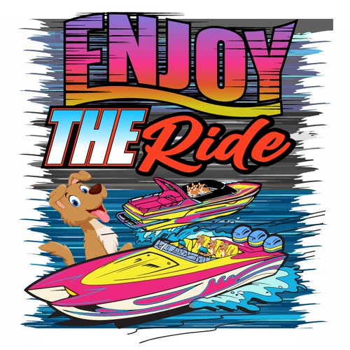 Boat with Dog Tshirt design