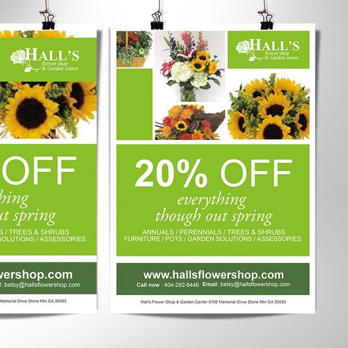 Create an eyecatching reusable template for a flower shop.