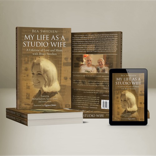 Book cover design of the Bea Swedien's memoir "My Life as a Studio Wife""