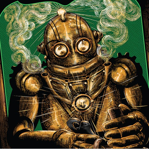 Steampunk Robot Poster Design
