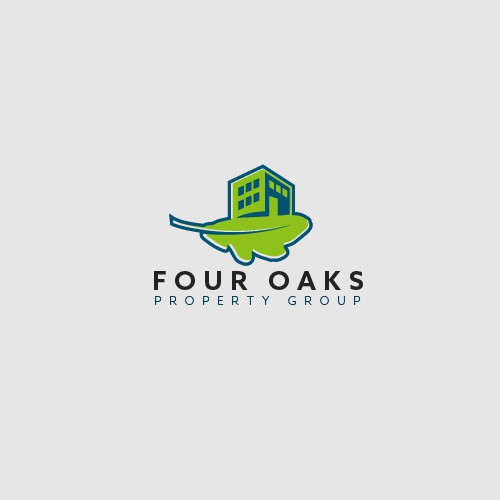 Line art logo concept for Four Oaks