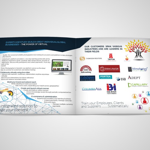 Create a great brochure for a cutting edge international e-learning & knowledge management company