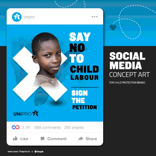 Social Media concept for Child protection brand. 
